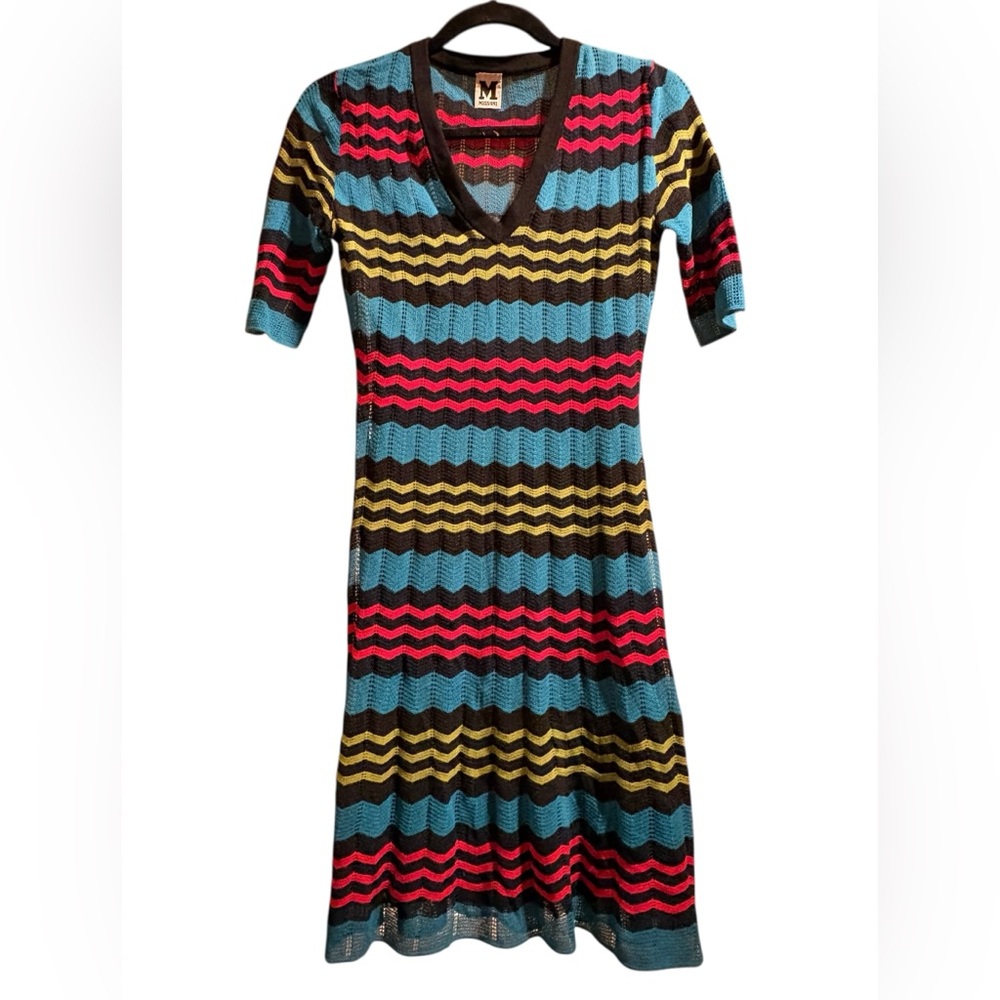 M Missoni Designer Wool Blend Italian Knit Dress